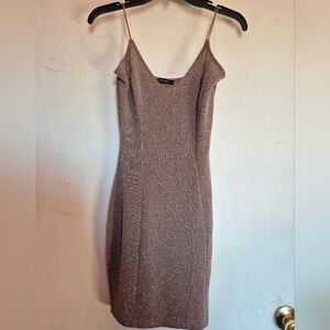 Love Tree Glittering Brown Mini Dress